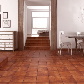Viken Klassik Terracotta Glasert Gulvflis Mylla 33x33 cm